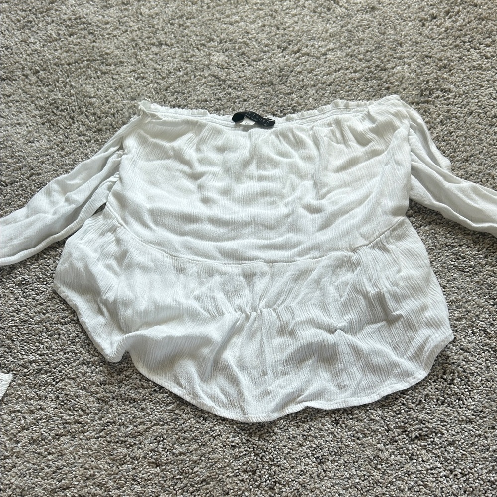 Final Touch White Off-Shoulder Tank Top